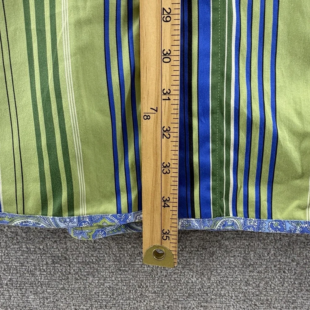 Robert Graham Shirt Men Size 3XL Green Striped Flip Cuff Button Up Paisley